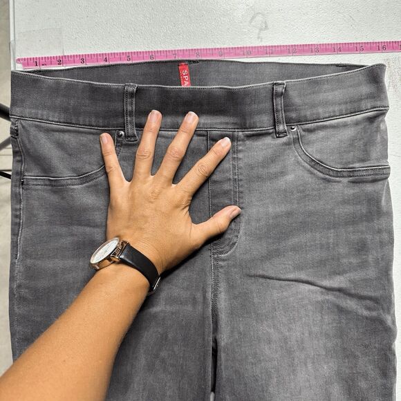 Spanx Women's Shaping Jeggings L Grey Raw Hem Solid High Rise Slimming - Picture 3 of 5